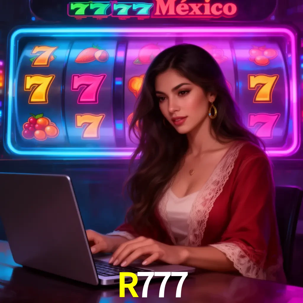 R777 Slots - tragamonedas, RTP y control Tragamonedas R777 con símbolos, saldo móvil y reglas de apuesta visibles
